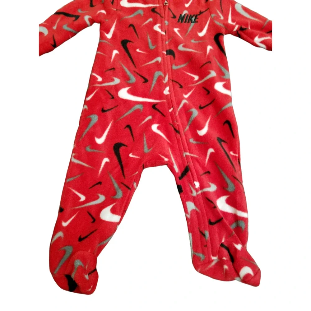 Nike Baby Boy Microfleece Sleep & Play Footed Coverall Red Sleepwear 6 Months